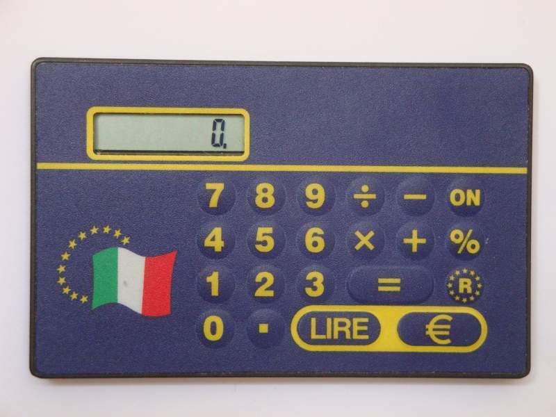Calcolatrice Tascabile Convertitore Euro Lira 8 Cifre Colore giallo calcolo 